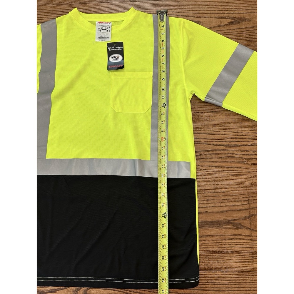 Tingley‎ Men's Type R Class 3 Size Large Long Sleeve Yellow Lime Safety Shirt, - Picture 3 of 4